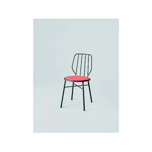 【COMMOC】Flipper Chair(A) / ピンク（シート）×ブラック（フレーム）（ダイニングチェア）