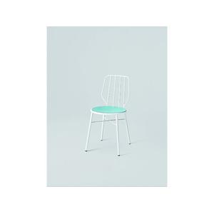 【COMMOC】Flipper Chair(A) / ライトブルー（シート）×ブラック（フレーム）（ダイニングチェア）