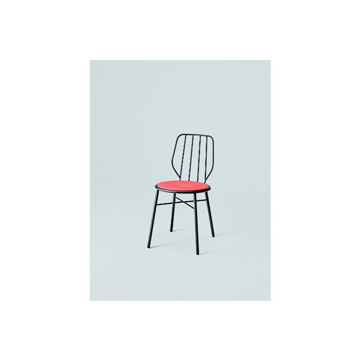 【COMMOC】Flipper Chair(C) / ウォルナット（シート）×ホワイト（フレーム）（ダイニングチェア）