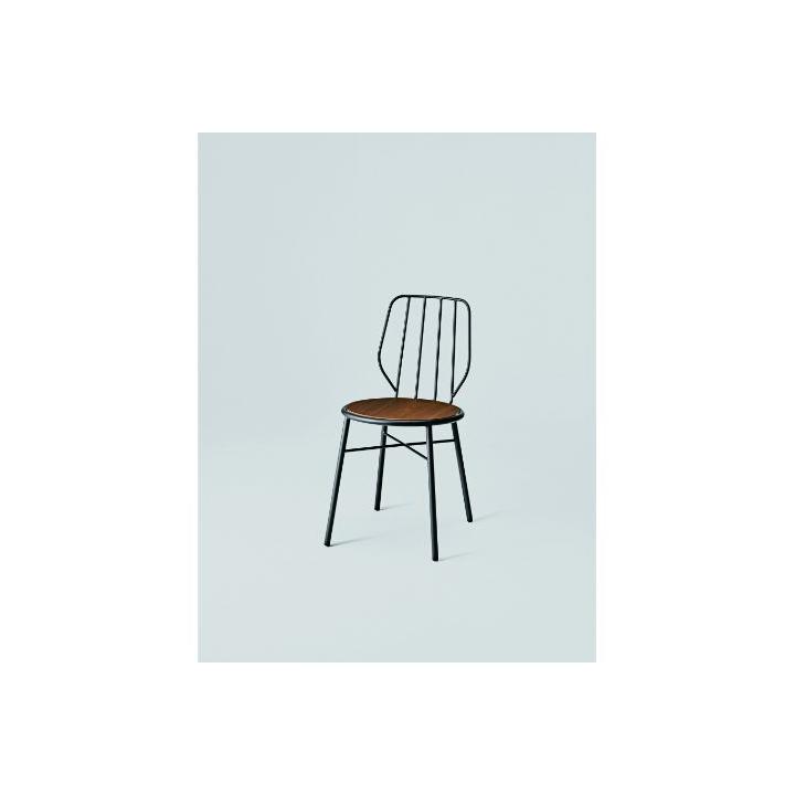 【COMMOC】Flipper Chair(C) / ウォルナット（シート）×ブラック（フレーム）（ダイニングチェア）